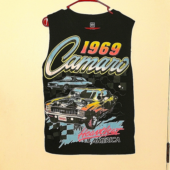 GM Other - GM Official 1969 Chevy Camaro Cut Off Tank Graphic T-Shirt Men Size Small